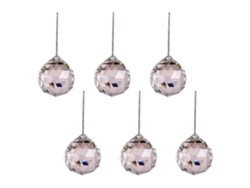 Esfera de cristal de 40 mm (1,57 pulgadas) - Juego de 6 piezas para lámparas de techo, Feng Shui, decoración para bodas y el hogar.