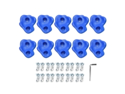 2026-10pcs Agarres De Escalada En Pe Para Pared De Rocas Ergonómicos Con Mano Cómoda Para Interior Y Exterior Azules