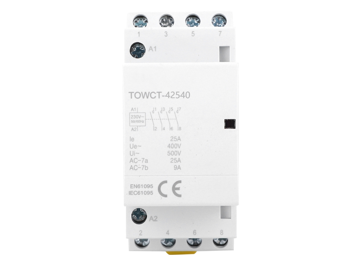 Contacto Ac Para Hogar 4p 4no 25a 230/240v 50/60hz Modular Rail Din