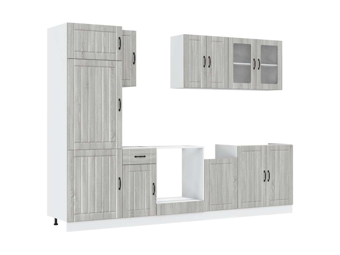 Juego de gabinetes de cocina Kalmar Sonoma Grey de 8 piezas EXCLUSIVO DE LA CASA