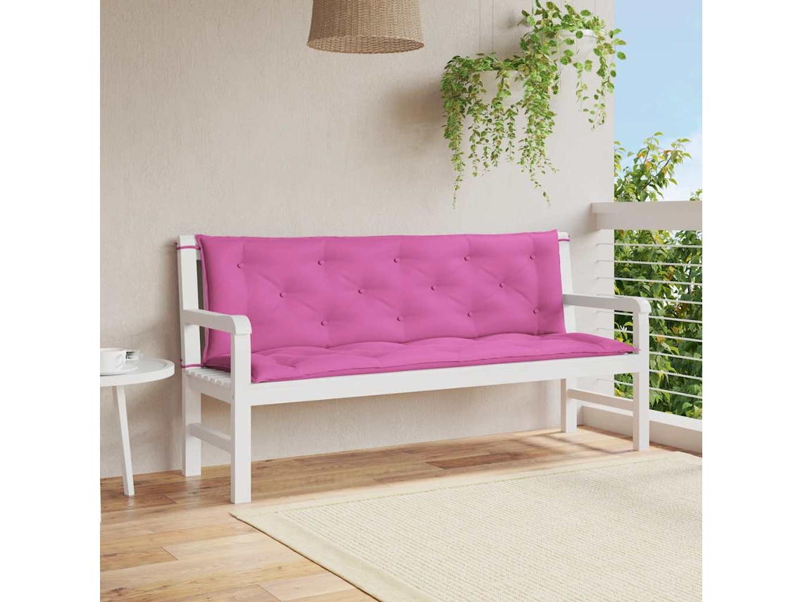 Cojines Para Banco De Jardín 2 Uds Tela Rosa 150x50x7 Cm