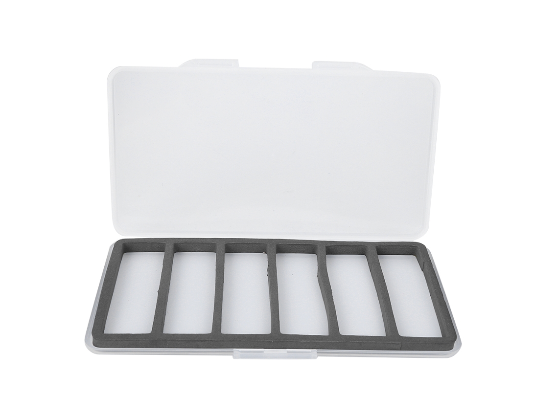 Caja magnética de ABS para aparejos de pesca con espuma y 6 compartimentos.