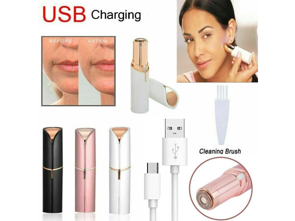 Depiladora Facial Indolora, Recargable Por Usb, Chapada En Oro De 18 Quilates, Nuevos Resultados, Dsg