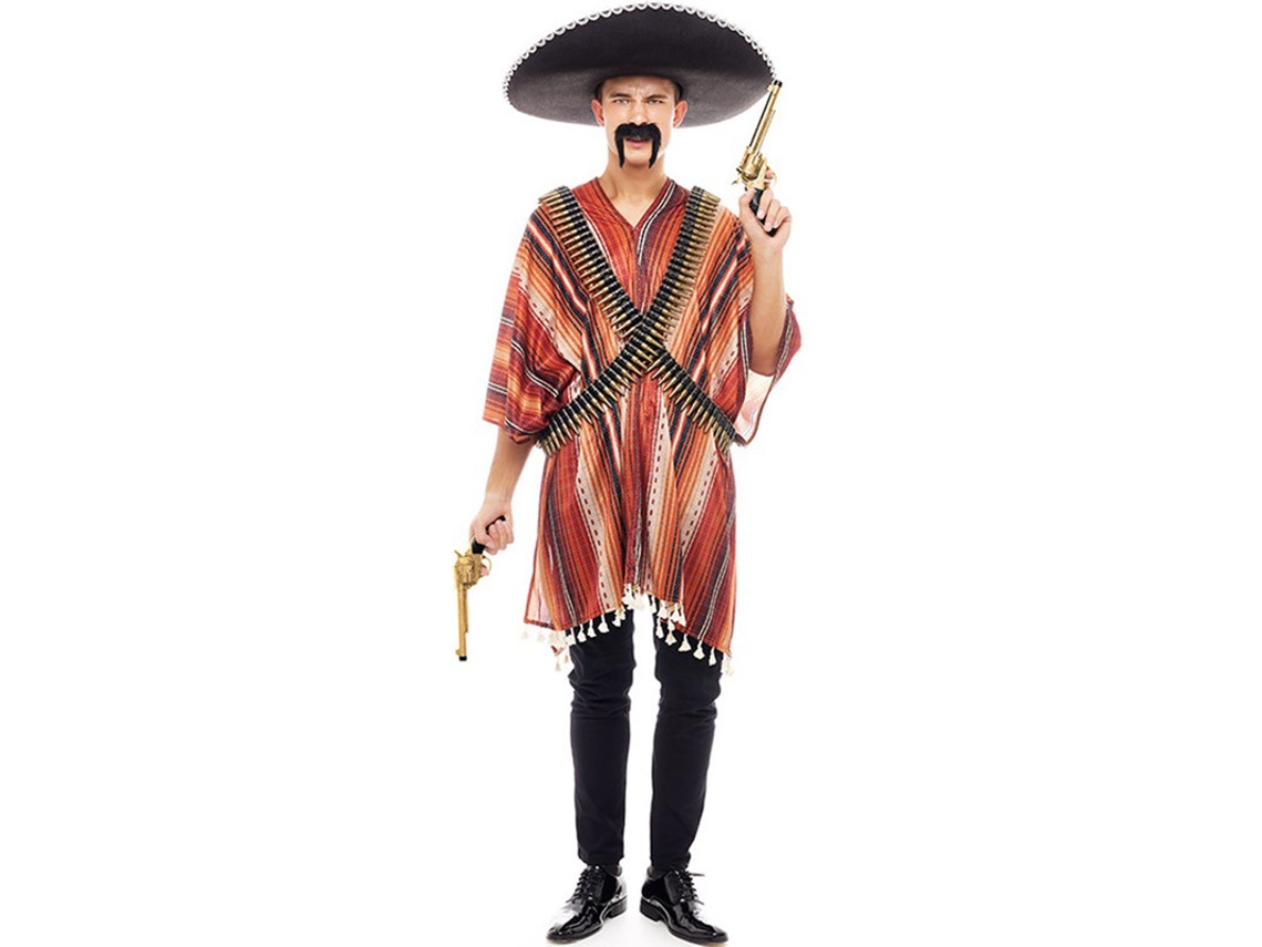 Disfraz de Hombre PARTILANDIA pistolero mexicano con poncho (Tam.: S)