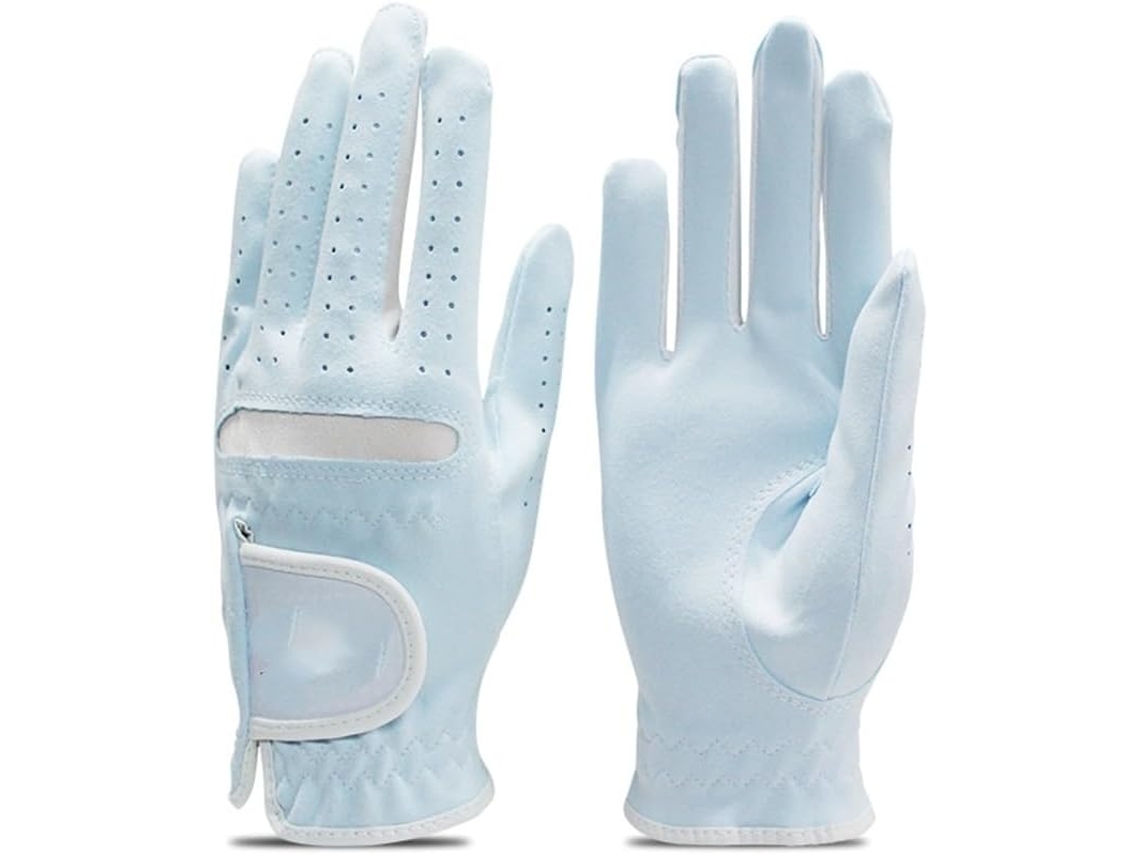Guantes De Golf, 1 Par, Para Mujer, Fibra Suave, Transpirables, Azules, Antideslizantes, Mano Izquierda Y Dere