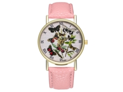 Reloj De Pulsera Clásico Retro Con Diseño De Mariposa Y Cuarzo Rosa Para Niñas Y Estudiantes.