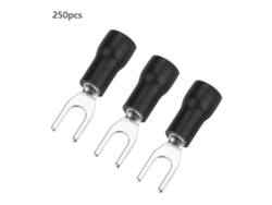 Yncm2026-250 Piezas De Terminales De Cable Aisladas Conector De Tenedor Para Crimpar (negro)