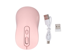 Ratón Inalámbrico Bluetooth De 2,4 Ghz Recargable, Silencioso Y Portátil Para Tablet/portátil - Rosa