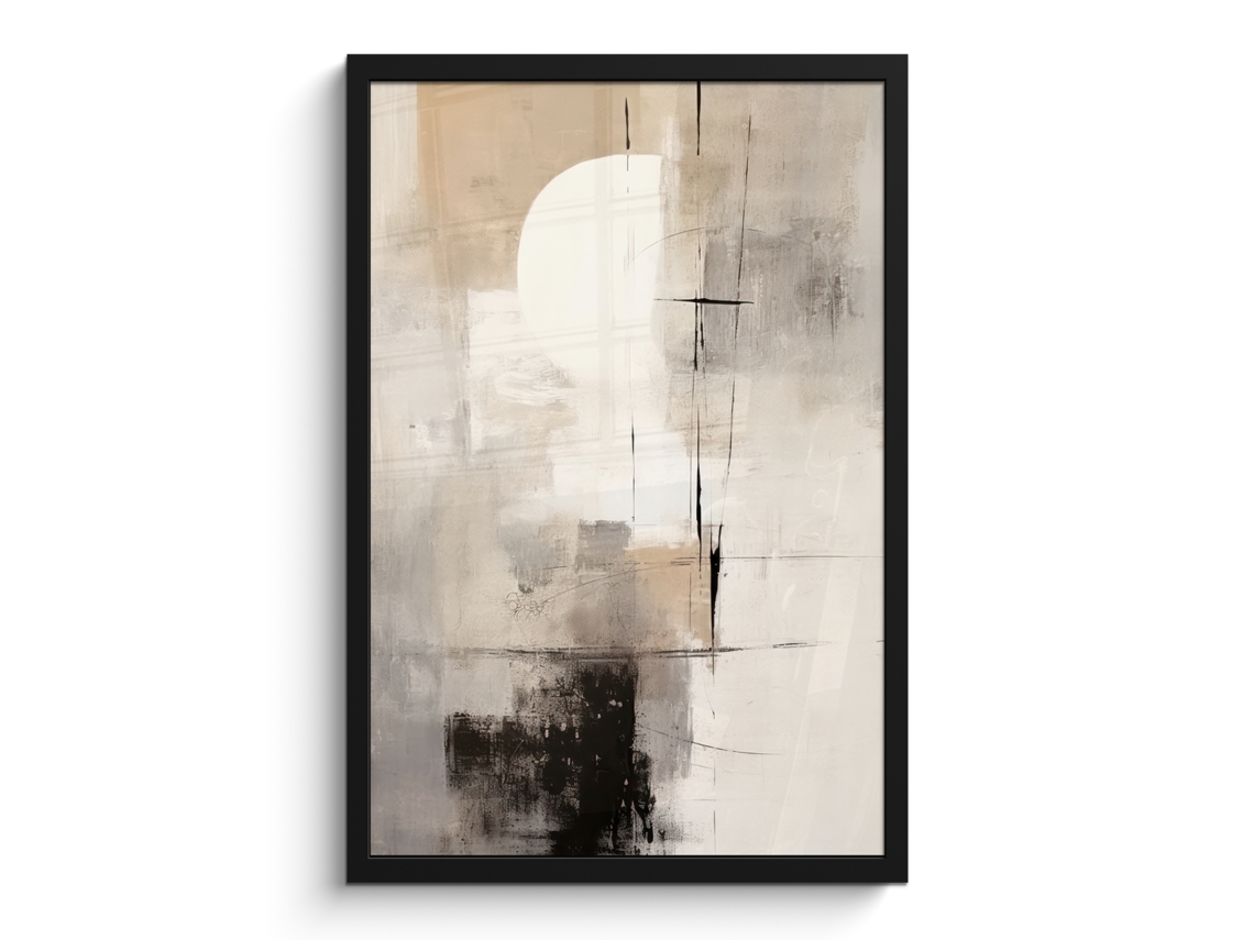 Póster Enmarcado Abstracto - Arte - Gris 40x60 Cm