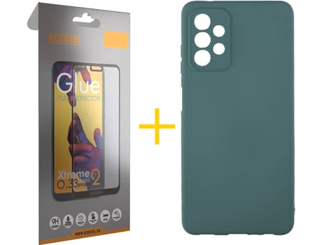 Kit Funda + Protector de Pantalla Samsung A32 5G ACCETEL Cristal Templado 5000 Verde