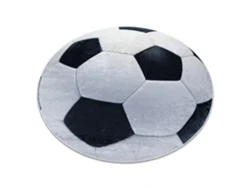 Alfombra Lavable Bambino 2139 Circulo - Futbol Para Niños Antideslizante - Negro/Blanco (circulo 100 cm)