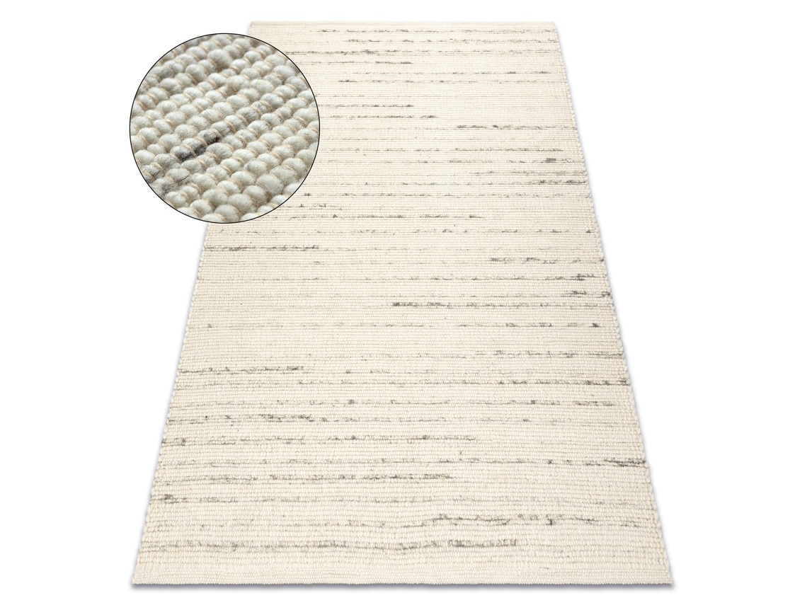 Alfombra NEPAL 2100 blanco / naturales gris - lana, de doble cara