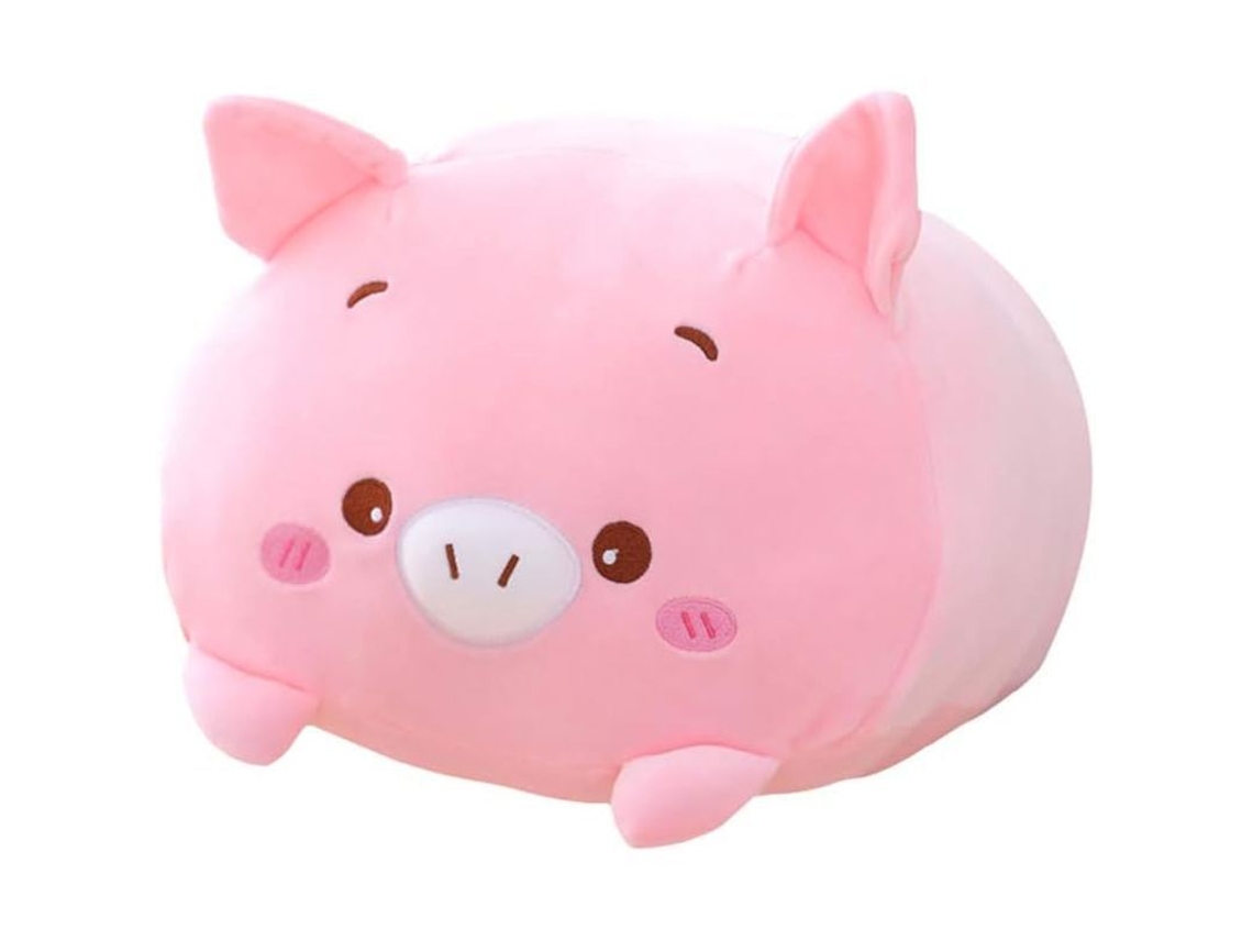 Linjou Almohada Corporal Cilíndrica Con Forma De Cerdito Rosa, Almohada Kawaii Para Que Los Niños Duerman (20 Cm)