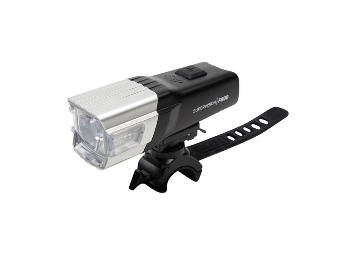 Luz delantera para manillar de bicicleta Zefal Supervision F800 Lumens USB, color negro