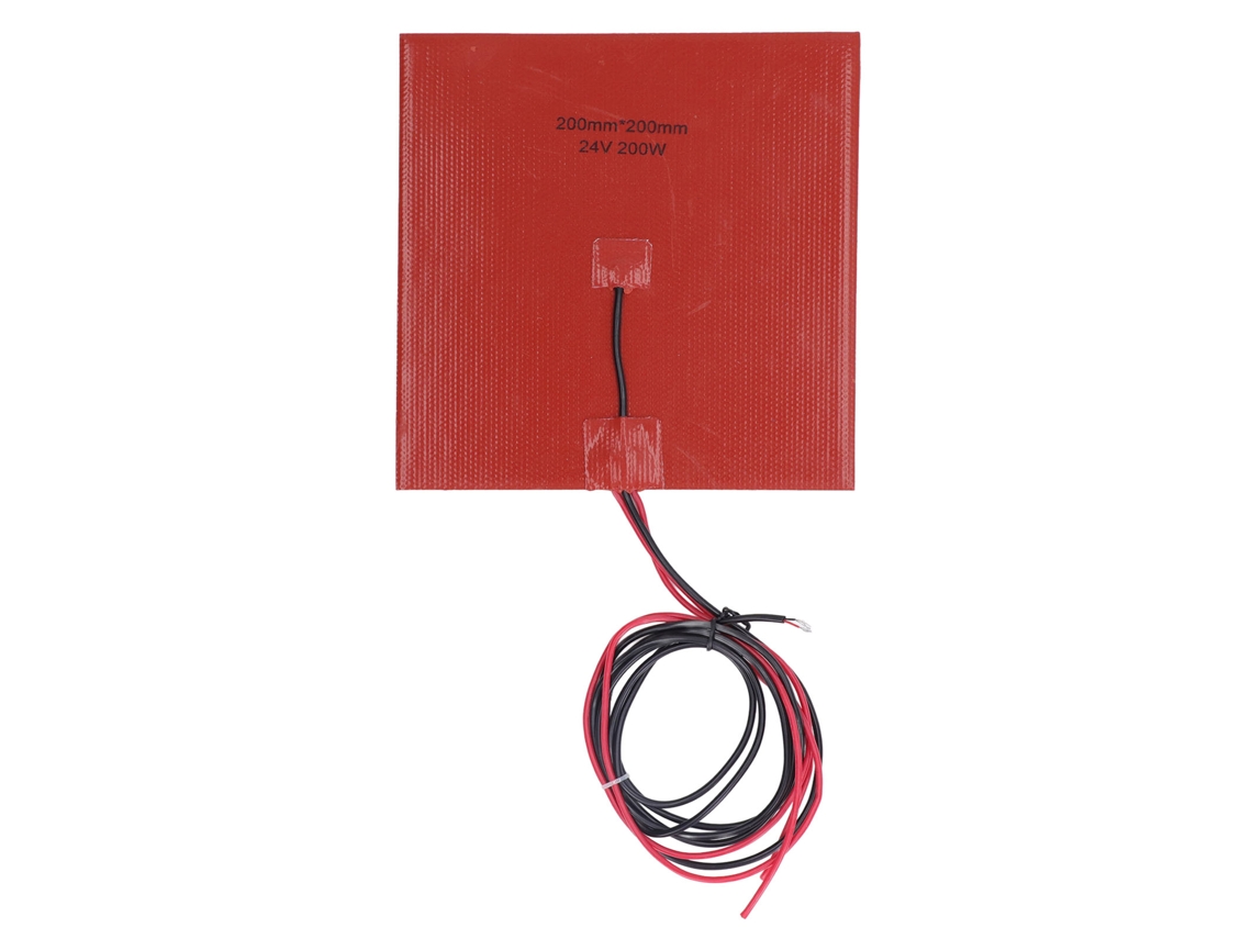 Almohadilla Calefactora De Silicona 200x200mm 200w 180℃ Cama Caliente Impresora 3d Dc24v