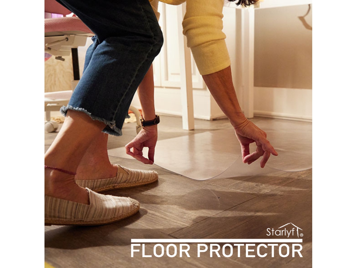 Alfombrilla Protectora para Suelos STARLYF Floor Protector - 120X76cm -  Resistente a liquidos - PVC - Protección de suelos - Invisible - BPA Free