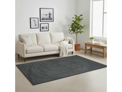 Alfombras De Área Rectangular Gris Oscuro 160 X 230 Cm Yute