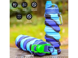 Botella De Agua Plegable De Silicona De 500 Ml Para Viajes, Deportes, Ciclismo, Fitness, Portátil.