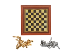Ats-set De Ajedrez Internacional Miniatura Para Casa De Muñecas 1/12, Tablero Exquisito De Ajedrez En Miniatura Para Modelos