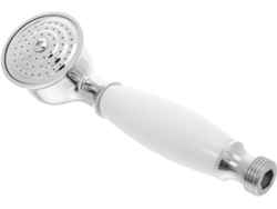 Cabezal De Ducha Retro Latón Con Conexión 20 Mm Y Mango Cerámica Blanca Para El Hogar Baño.
