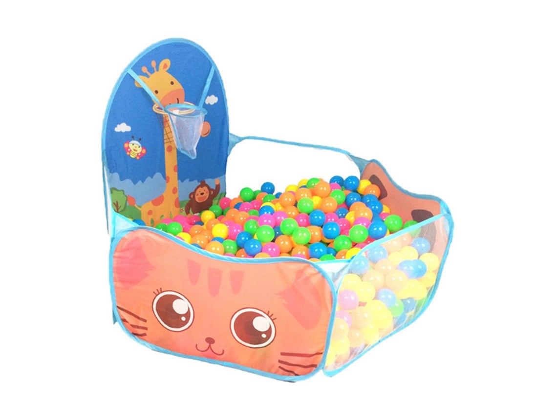 2026-piscina De Bolas Plegable Para Niños Con Canasta De Baloncesto Jirafa Infantil Caricatura Toldo De Juego Azul