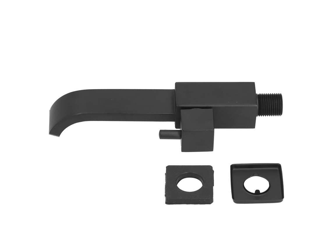 Grifo de baño con rosca macho G1/2 en cobre plateado negro mate