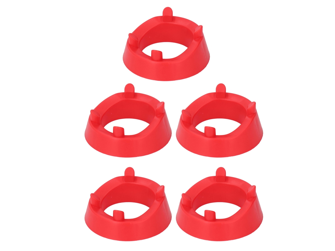 5 Soportes Redondos De Plástico Para Exhibir Balones De Fútbol, Baloncesto, Voleibol Y Rugby - Rojo