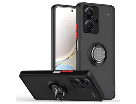 Funda Mate con Borde Negro y Anillo Giratorio 360 para Xiaomi Redmi Note 13 Pro Plus 5G TUMUNDOSMARTPHONE