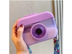 2026-44176-botella De Agua Linjou Forma Cámara 400ml Para Escuela Viajes Senderismo Y Actividades Al Aire Libre Morado