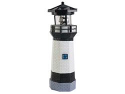 Bj-faro Solar Ecológico Com Luz Giratória Para Decoração De Jardim, Econômico Em Energia, Preto