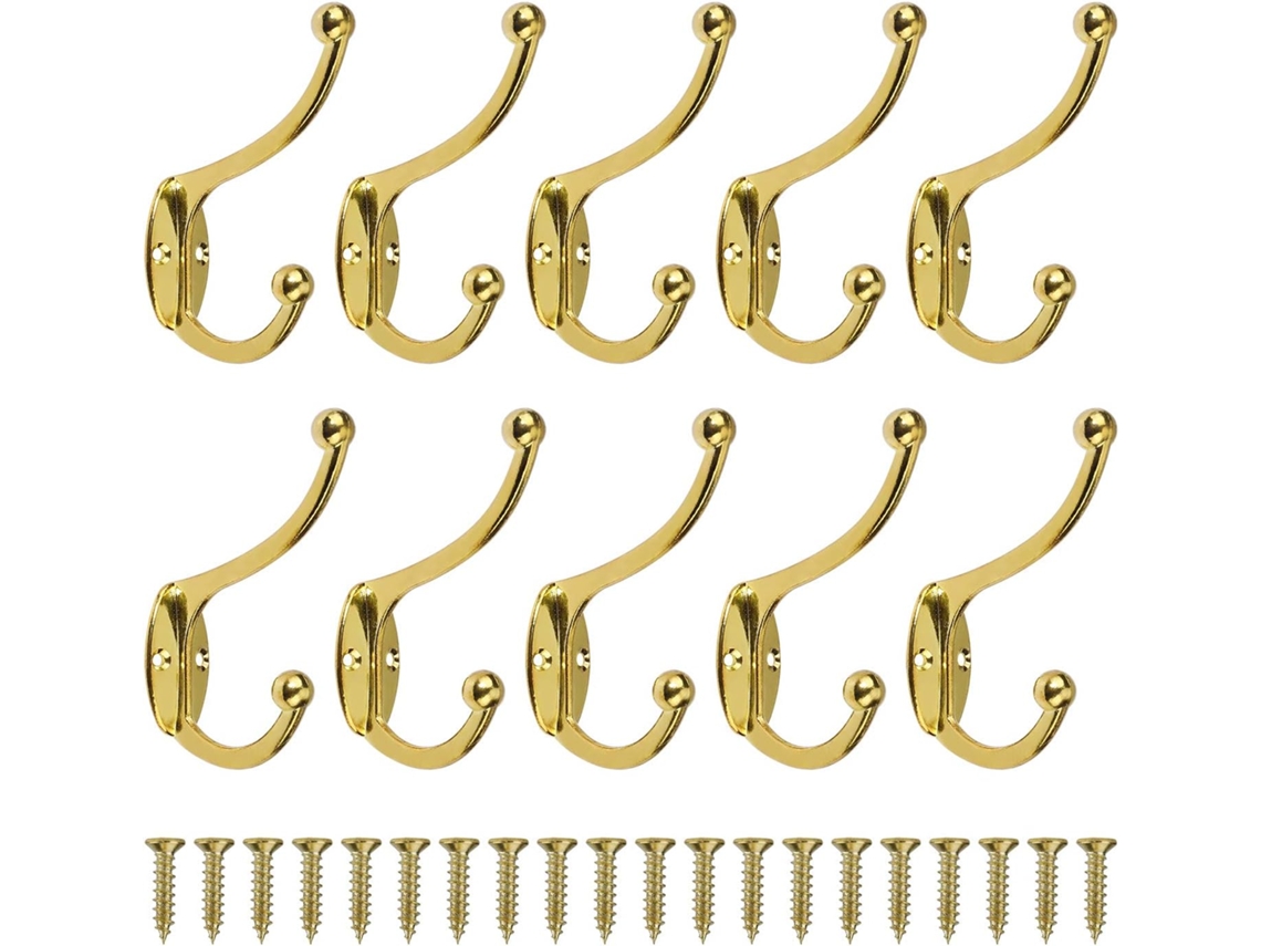 Gancho decorativo para abrigos y sombreros, elegante acabado en bronce champán, perfecto para decorar paredes y el hogar, diseño de cabeza redonda.