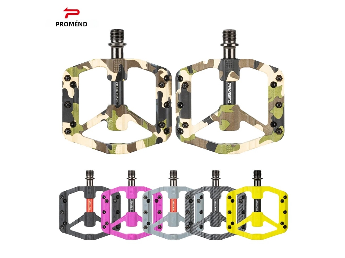 Pedal de bicicleta Promend ultraligero de nailon antideslizante con 3 rodamientos para MTB, carretera, BMX, plataforma plana y ancha.