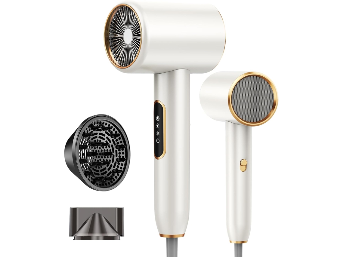 Secador de pelo iónico profesional Chaberlu de 2400 W, 3 ajustes de temperatura, 2 velocidades, con concentrador y difusor