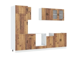 Juego de 8 gabinetes de cocina de madera antigua MAISON EXCLUSIVE