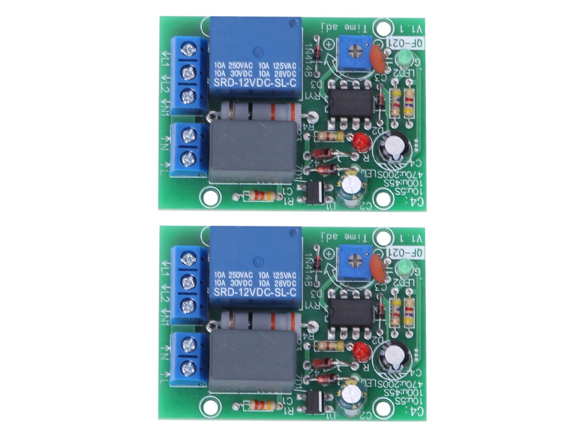 2 Módulos De Relé De Retardo Temporal Elementos De Control Industrial Para Circuito Monostable