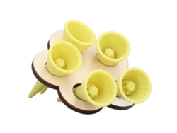Comedero Para Abejas Con Soporte De Madera, 5 Vasos De Plástico, Dispensador De Agua, Estación De Riego Para Polinizadores, Amarillo