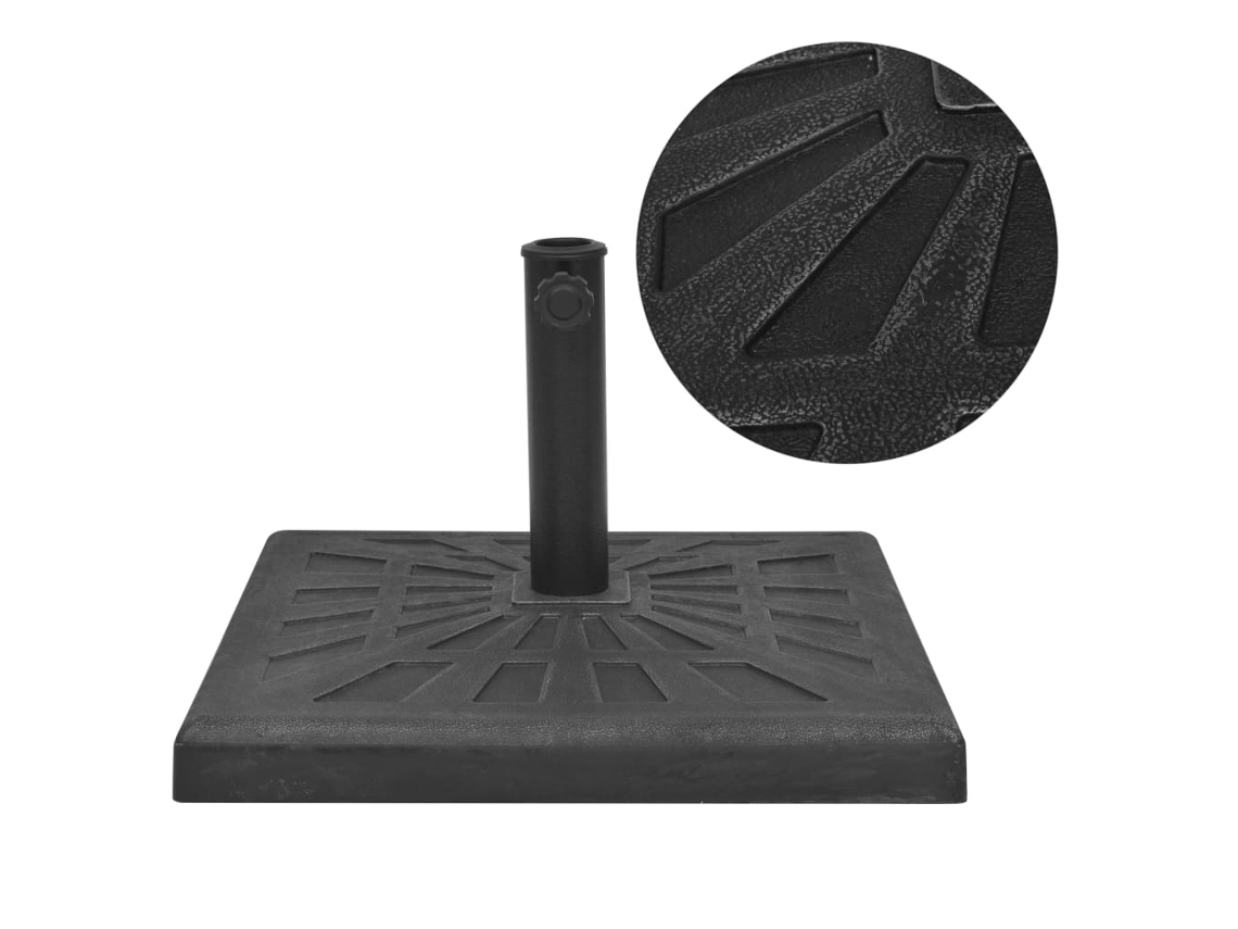 Base De Sombrilla Resina Cuadrada Negra 12 Kg