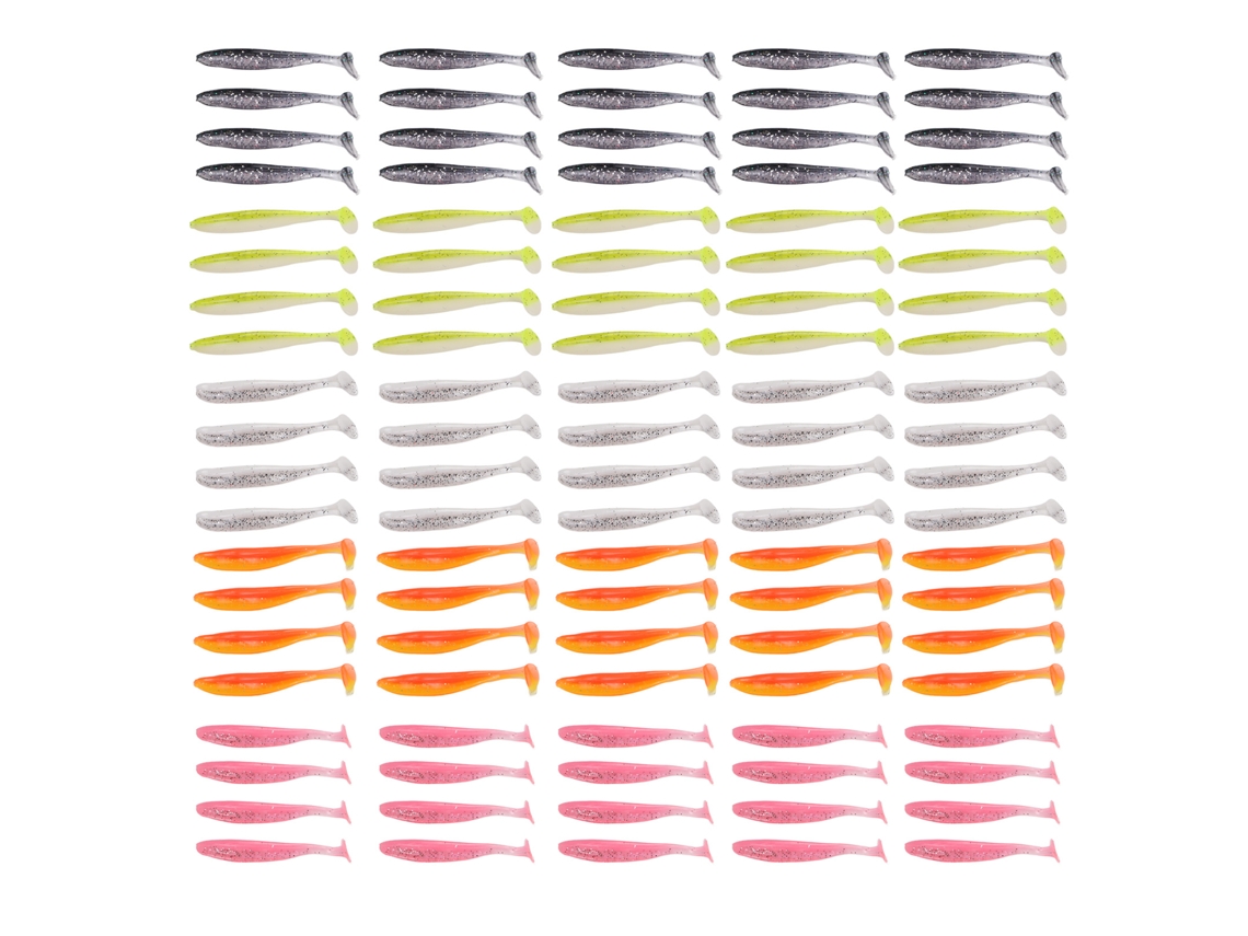 Soft Lure (atracción De Peces Biónica, Diseño Fluorescente) Conjunto De Señuelos Suaves De 100 Piezas