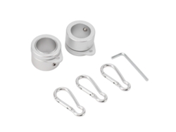 Primerox 2 Anillas para banderas, varilla G3/4", antivuelco, rotación de 360°, aluminio, con gancho y llave Allen.