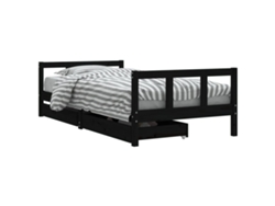 Maison Exclusive - Estructura De Cama Infantil Con Cajones Madera Negro 90x190 Cm