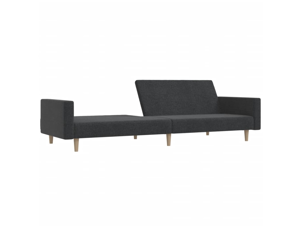 Sofá Cama De 2 Plazas Tela Gris Oscuro