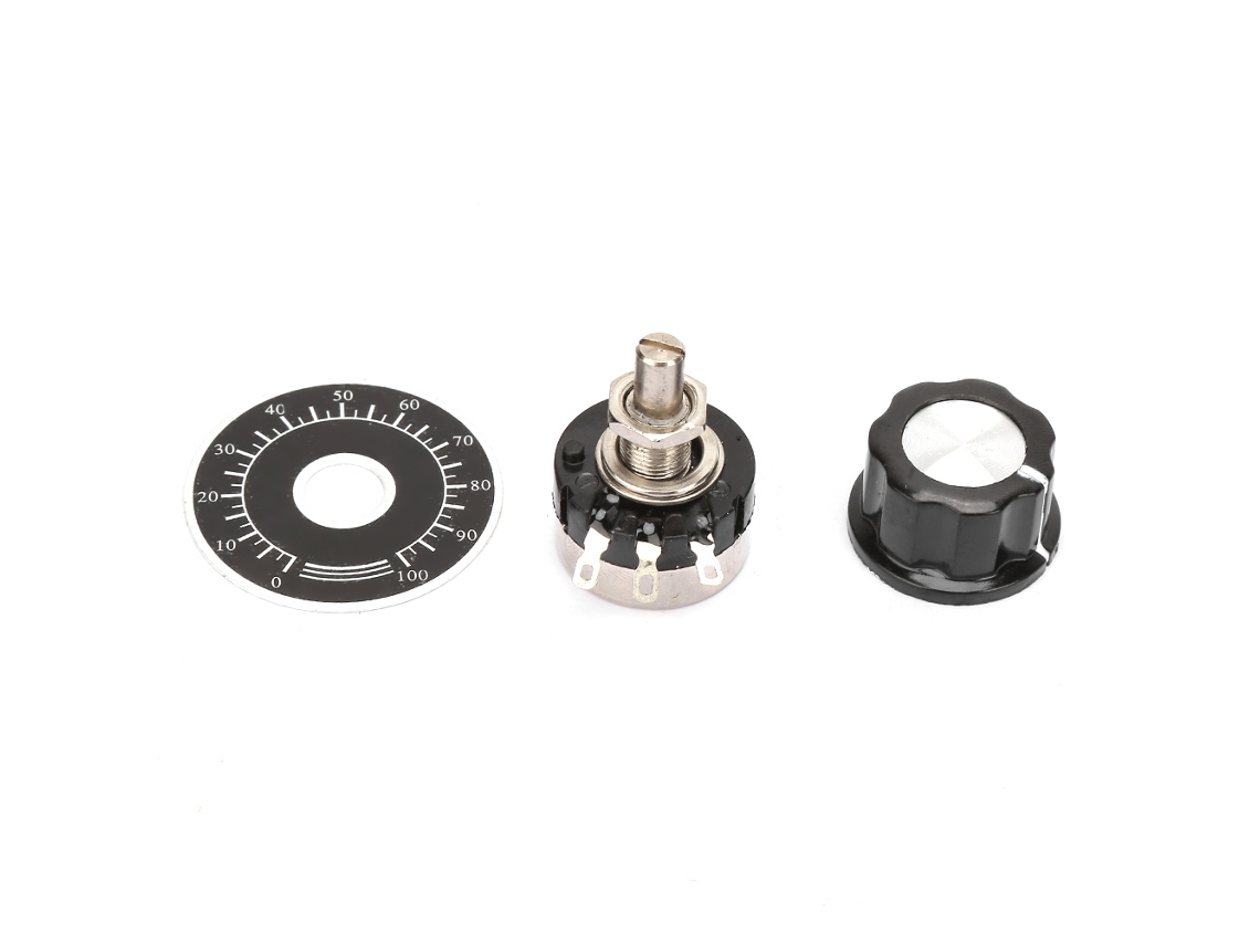 Conjunto De Perilla De Potenciómetro Rv24yn20s Película De Carbono 5k Con Escala Y Placa Dial