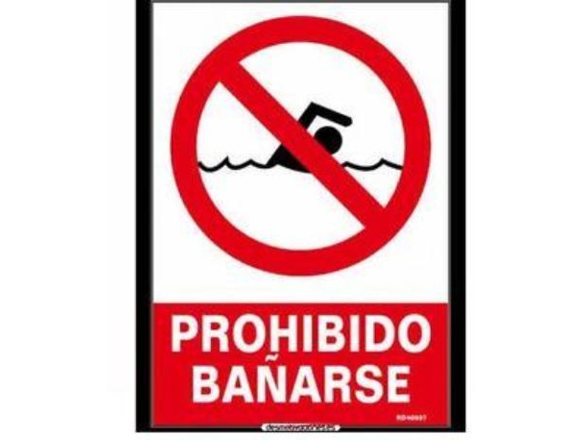 Normaluz señal luminiscente prohibido bañarse  21x30 rd40037