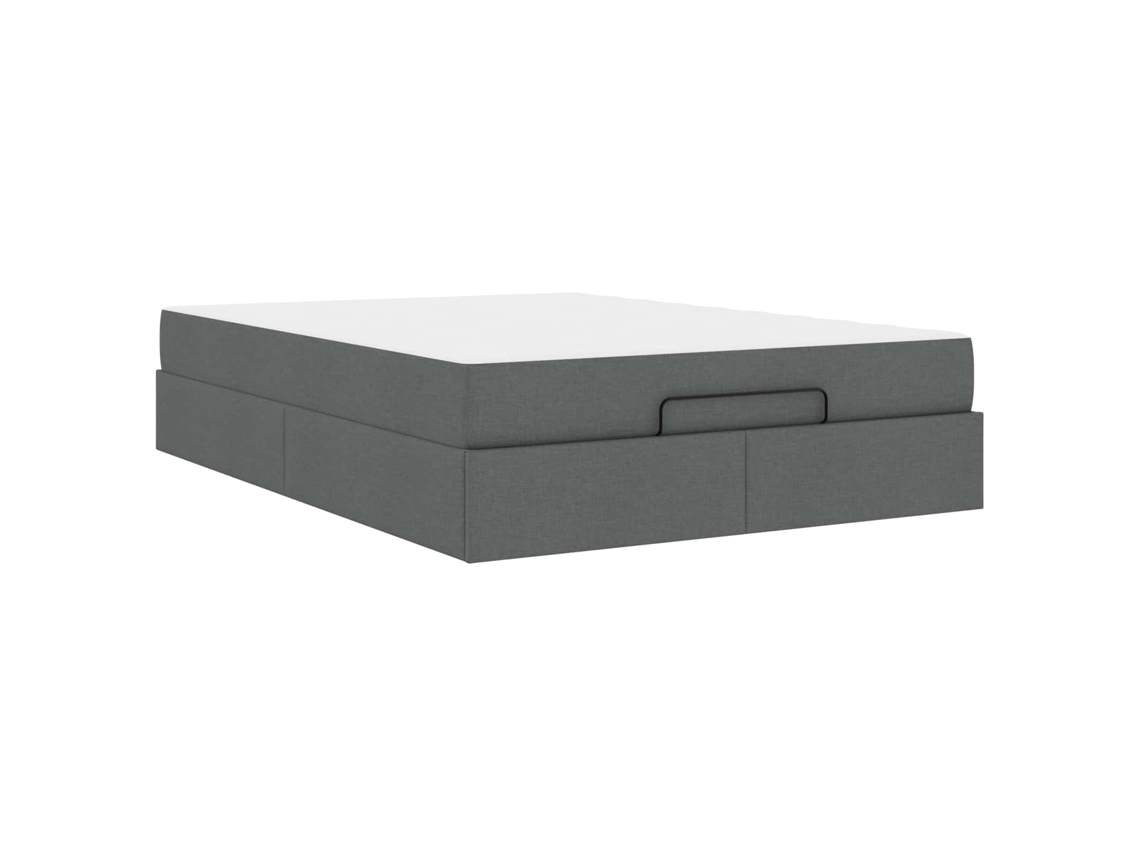 Maison Exclusive - Estructura De Cama Con Colchón 2 Pcs Gris Tenue Tela