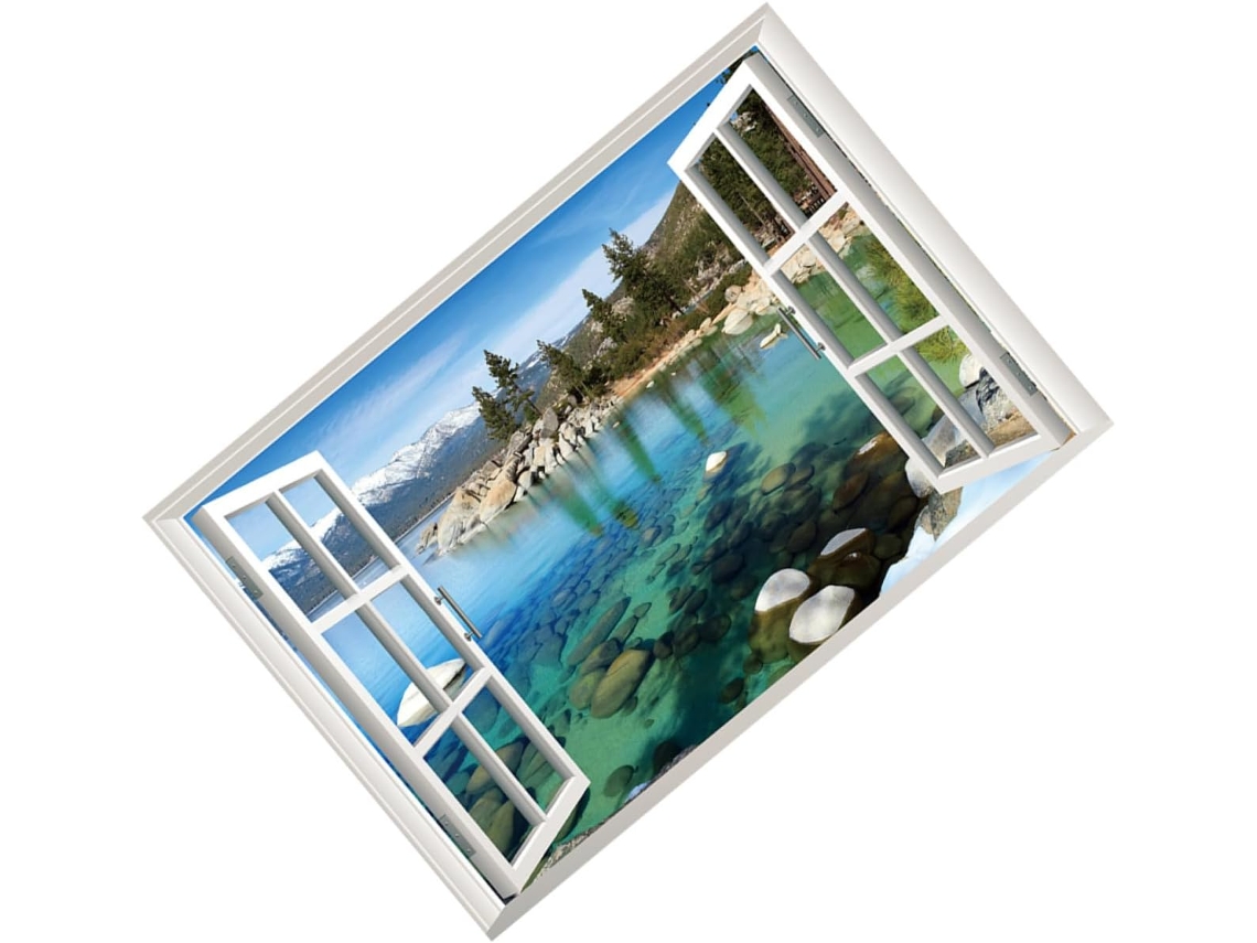 Pegatinas Decorativas Removibles Para Ventanas Y Paredes Con Diseño De Paisaje En 3d, 57 X 90 Cm