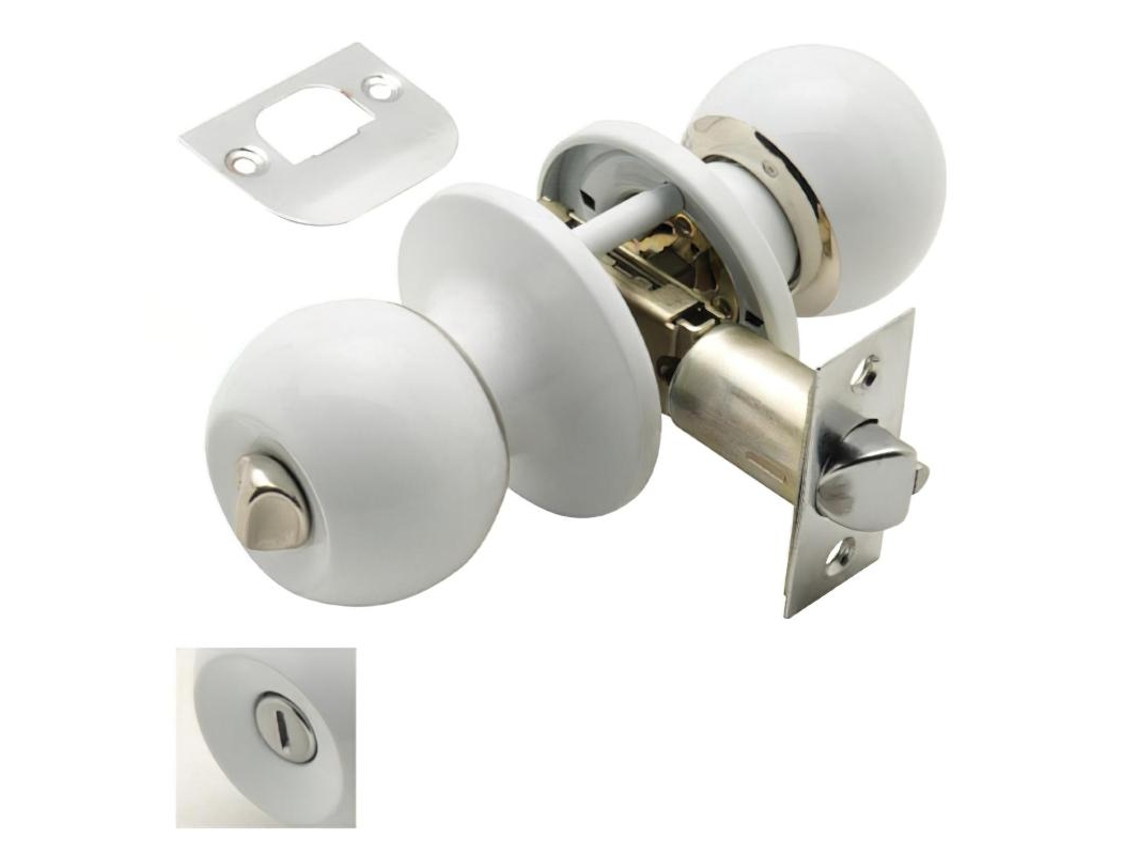 Pomo Puerta WOLFPACK LINEA PROFESIONAL Con Condena Blanco Para Baño