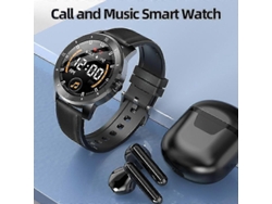 Reloj inteligente para hombre y mujer, resistente al agua IP68, 256 m, reproductor de música, Bluetooth, llamadas, color negro Ly Ebike