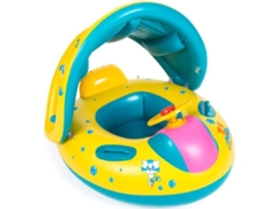 Bóia Inflável Para Bebê Guarda-Sol Banheira Infantil Solar Anti-Uv Com Volante
