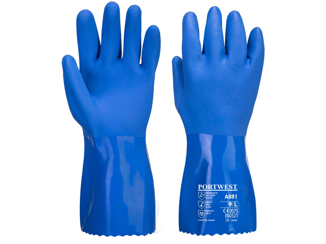 Guante Químico De Pvc Marine Ultra - Protección Y Comodidad Azul / Xl