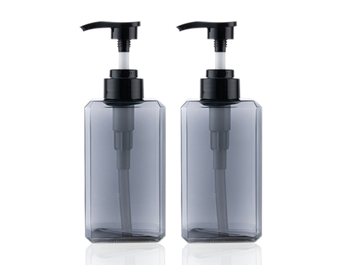 Botella de silicona para loción, champú, gel de ducha y lavavajillas, color gris.